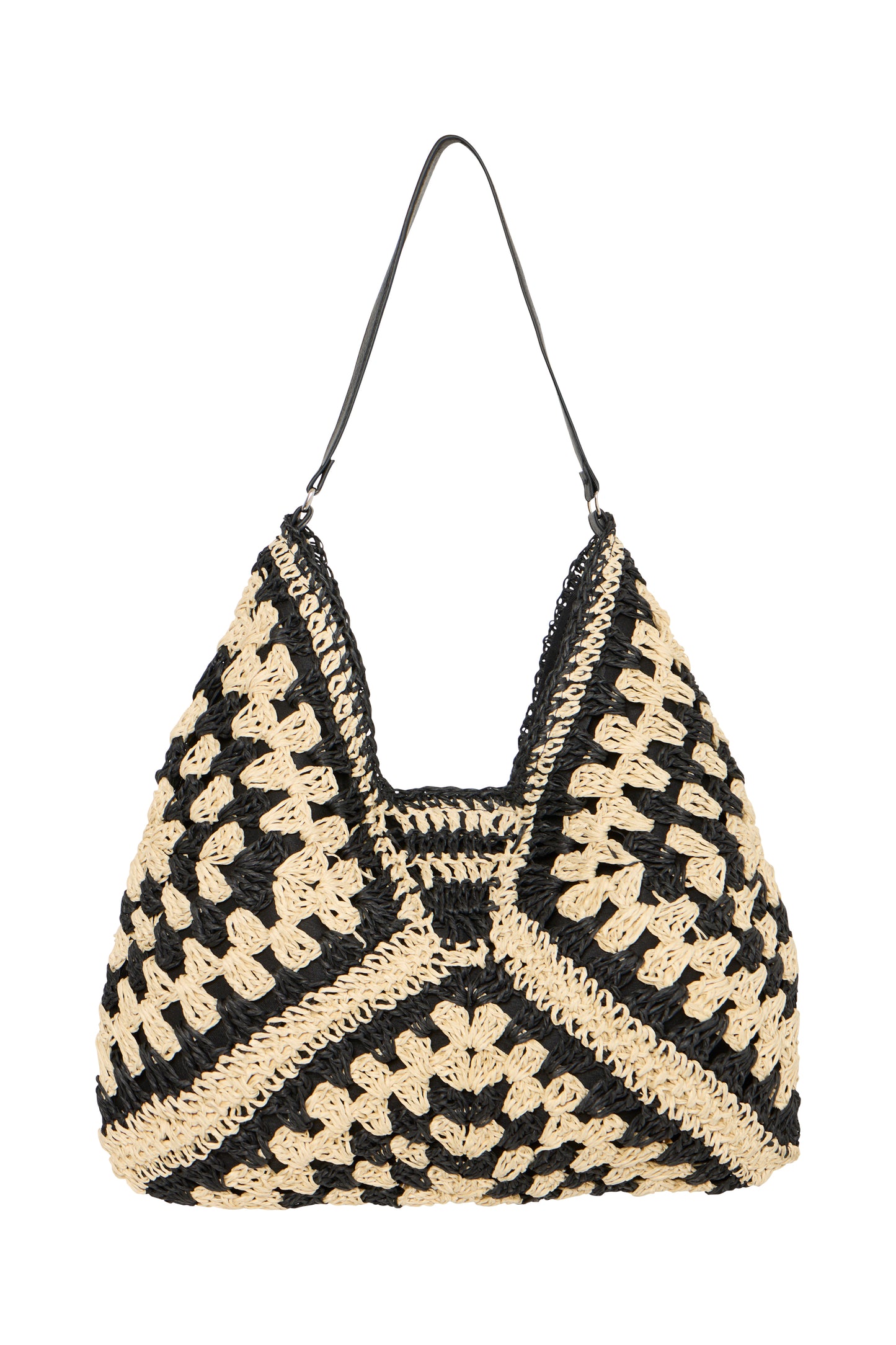 ICHI Ialysara Shopping Bag in Black mix