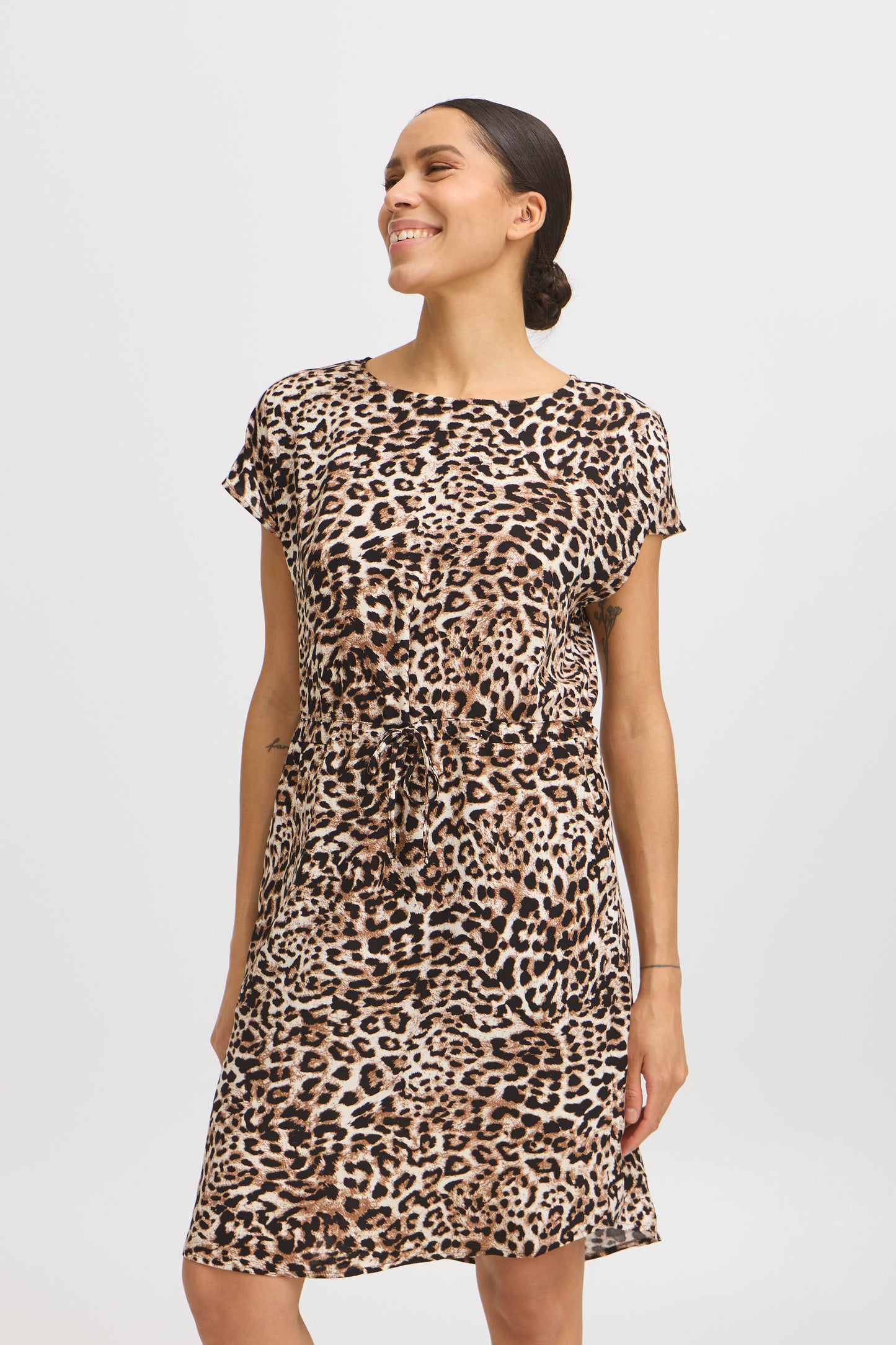 Byoung Bymmjoella O Neck Dress in Birch Leopard