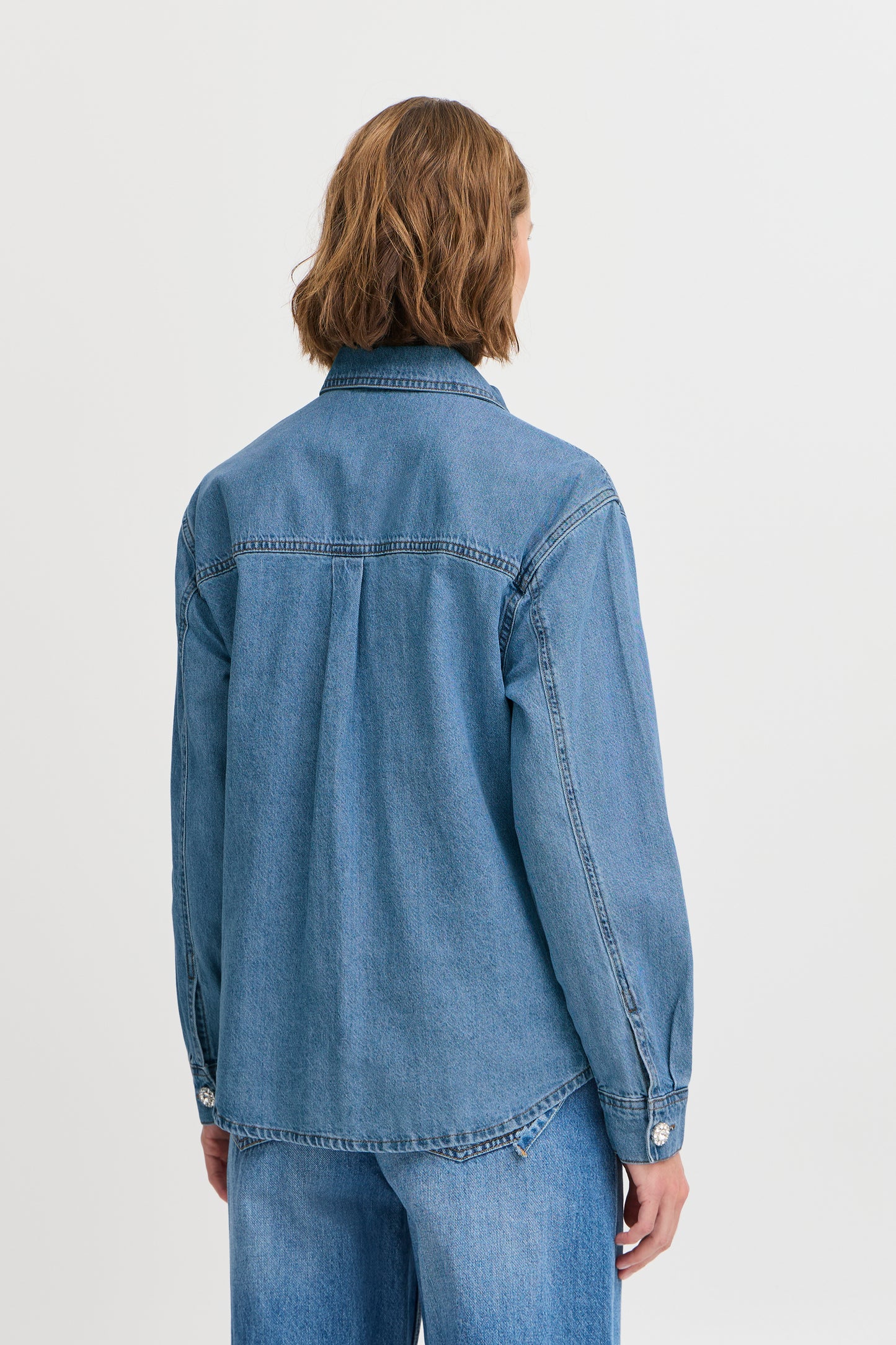 Byoung Bykapuca Shirt in Mid Blue Denim