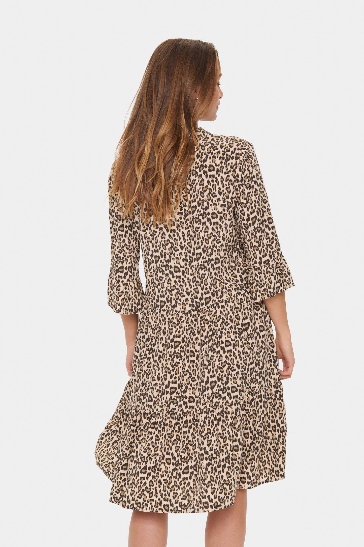 Saint Tropez EdaSZ Dress in Creme Leopard Strokes