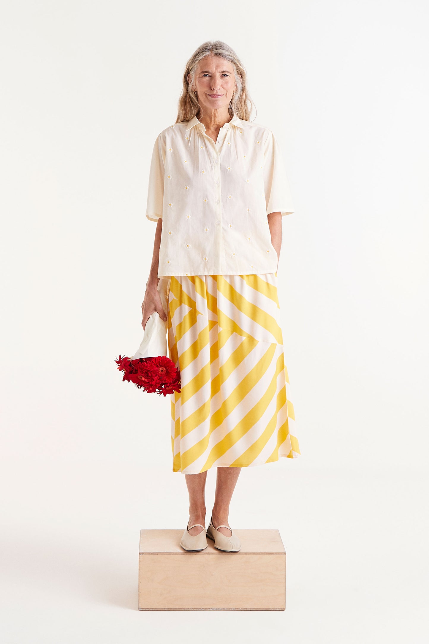 Compania Fantastică Lemon Shirt wih Dasiy Detail