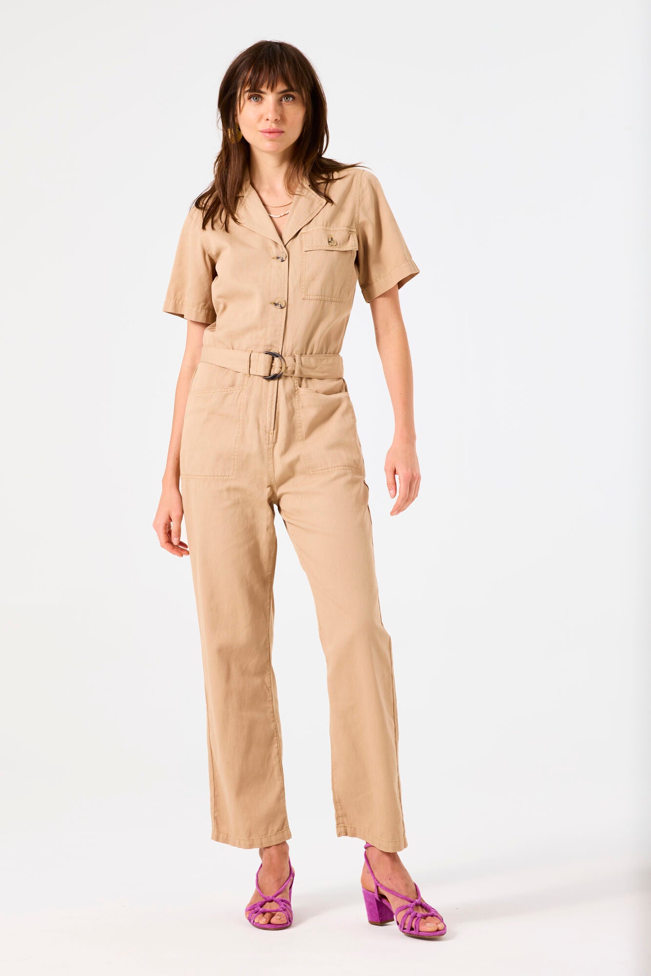 Garcia Ladies Jumpsuit in golden tan