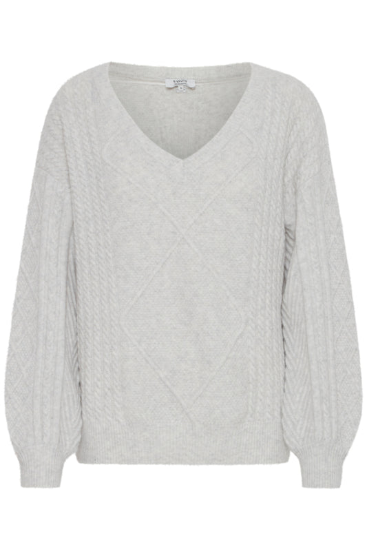 Byoung Bymedi V neck jumper in Marshmallow Mix