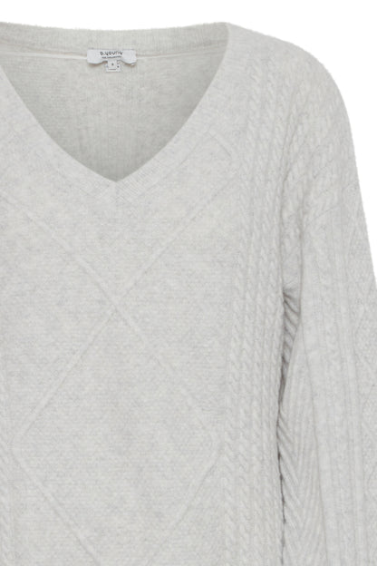 Byoung Bymedi V neck jumper in Marshmallow Mix