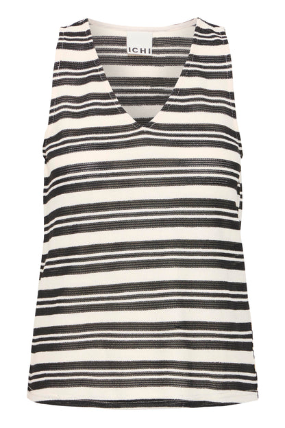 ICHI Ihmarlenna Top in Birch with black stripe