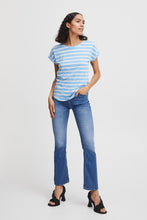 Load image into Gallery viewer, Byoung Bypamila Oneck Tshirt in Vista Blue Mix
