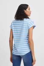 Load image into Gallery viewer, Byoung Bypamila Oneck Tshirt in Vista Blue Mix
