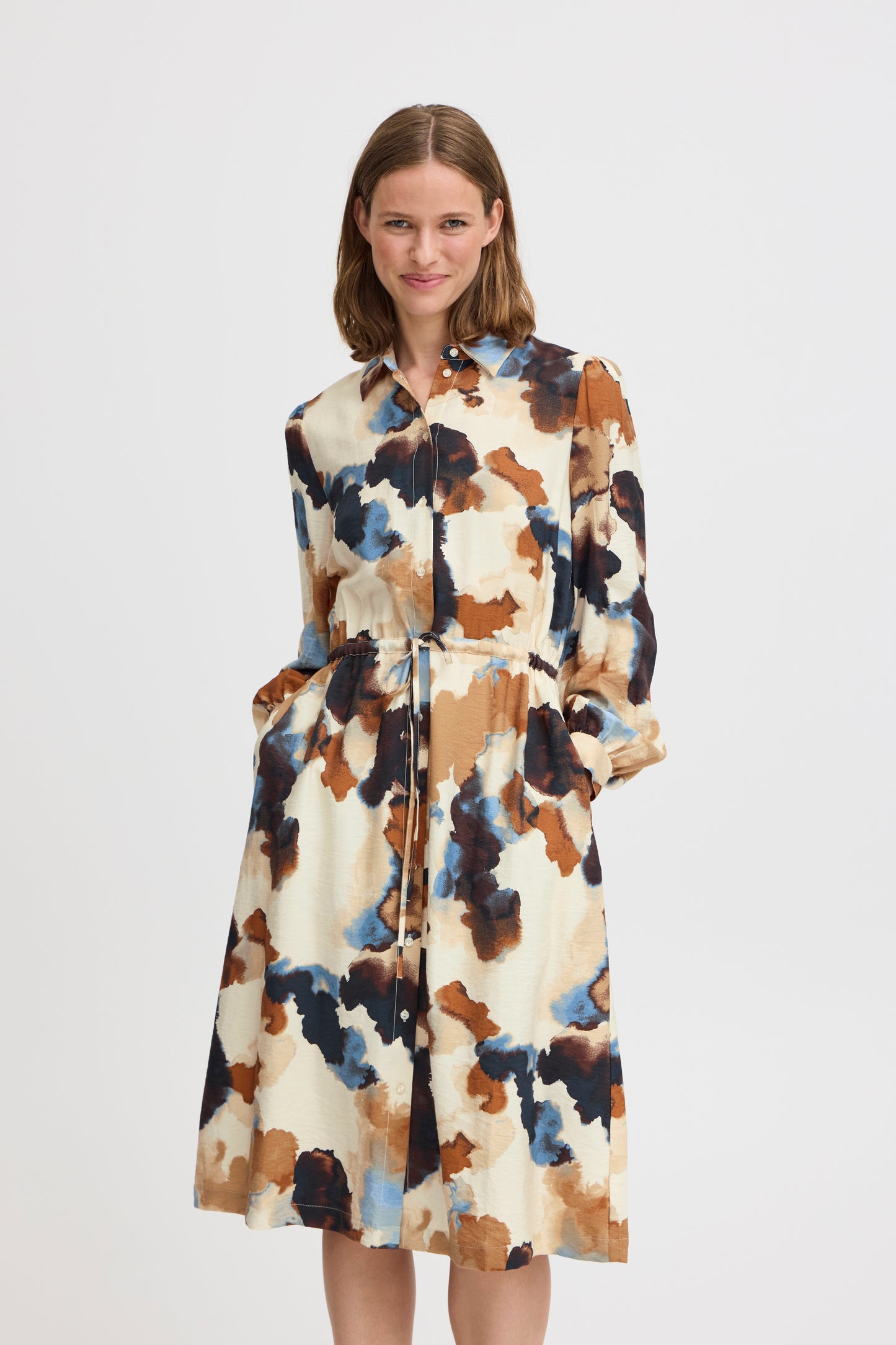 Byoung Byhamma Shirt Dress in Birch watercolor