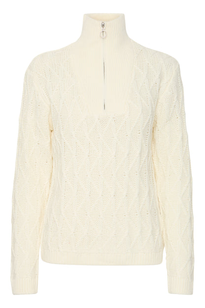 Byoung Byotinka Half Zip Jumper in Marshmallow