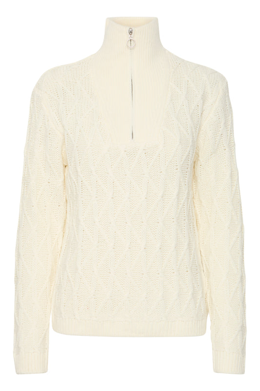 Byoung Byotinka Half Zip Jumper in Marshmallow