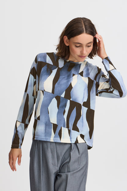 Byoung Bypieta Crew in Dusty Blue Abstract