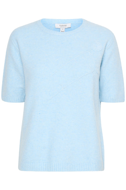Byoung Bymagge Knit Short Sleeve Jumper in Angel Falls Melange