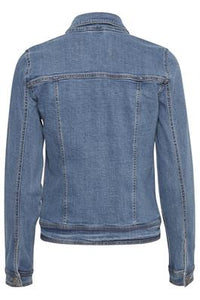 Byoung Bypully Denim Jacket in Mid Blue Denim