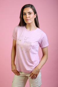 Relax & Renew Eimear Tee in Pink.